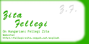 zita fellegi business card